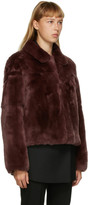 Thumbnail for your product : Yves Salomon Meteo Burgundy Fur Crop Jacket