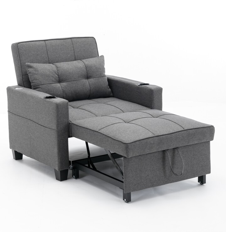 HOMEBAY Sofa Chair Bed, Pull Out Sleeper Sofa Chair Beds with USB Ports