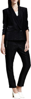 Thumbnail for your product : Stella McCartney Cuffed Python-Print Jacquard Pants, Black
