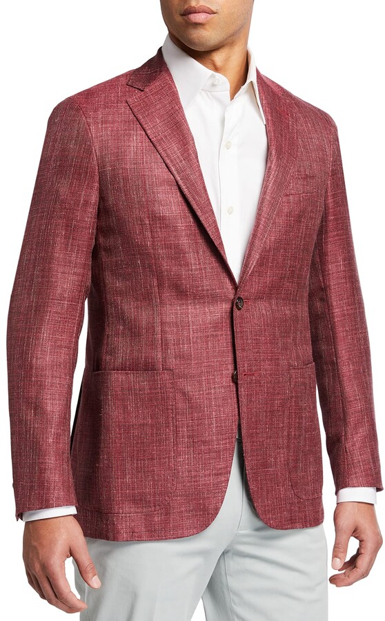 red wool blazer mens