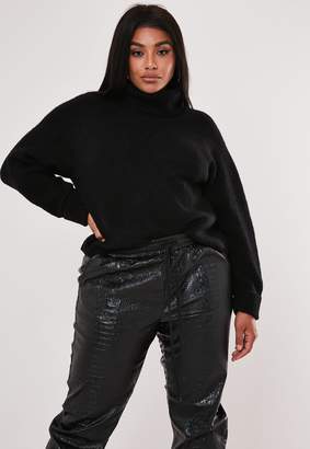 Missguided Plus Size Black Roll Neck Jumper
