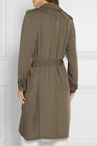 Thumbnail for your product : Theory Laurelwood Silk Crepe De Chine Trench Coat - Army green