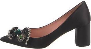 Rochas Satin Crystal Embellishments Pumps