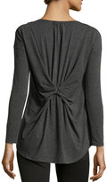 Thumbnail for your product : Neiman Marcus High-Low Long-Sleeve Tunic, Heather Grey
