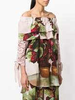 Thumbnail for your product : Antonio Marras floral print off shoulder blouse