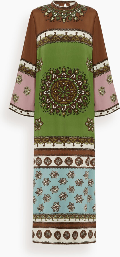 Contina Silk Midi Dress in Multi