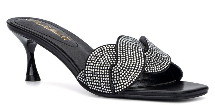 black rhinestone heels