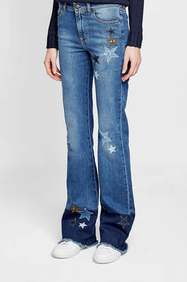 RED Valentino Flared Jeans with Star Patches