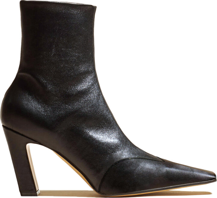 KHAITE Nevada Leather Ankle Boots