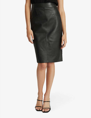 reiss leather skirt sale