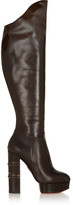 Thumbnail for your product : Charlotte Olympia Magda leather knee boots