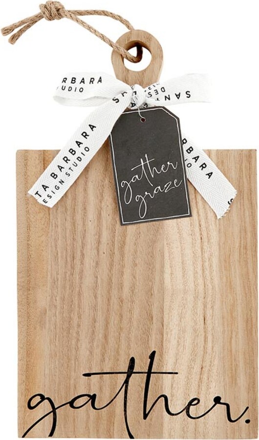 Santa Barbara Design Studio Charcuterie Boards Rectangular Paulownia Wood Serving Tray for Cheese, Meat, and Fruit, 13.5" x 8", Gather