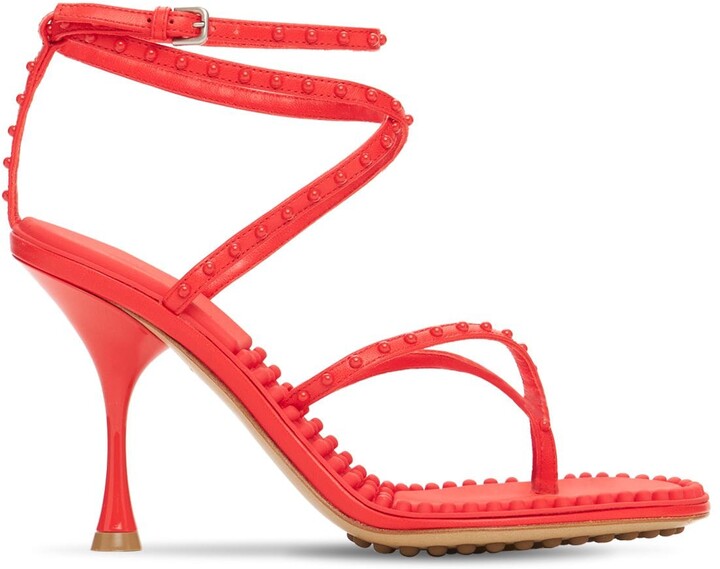 red bottega sandals