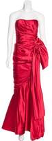 Thumbnail for your product : Oscar de la Renta Bow-Accented Silk Evening Dress