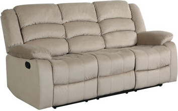 Transitional Microfiber Fabric Upholstered Sofa
