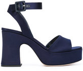 Thumbnail for your product : Miu Miu platform sandals - women - Leather/Satin Ribbon - 37