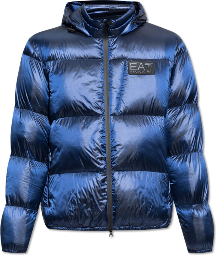 EA7 Emporio Armani Down Jacket With Logo Navy - Blue - ShopStyle
