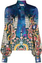 Thumbnail for your product : Peter Pilotto Tie Neck Floral Print Silk Blouse