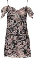 Thumbnail for your product : boohoo Woven Floral Cowl Neck Cold Shoulder Mini Dress