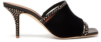 Malone Souliers Laney Velvet Crystal-embellished Mules - Womens - Black