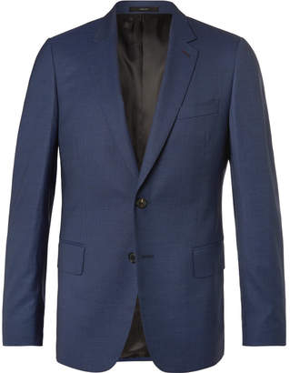 Paul Smith Blue Soho Puppytooth Wool and Silk-Blend Suit Jacket