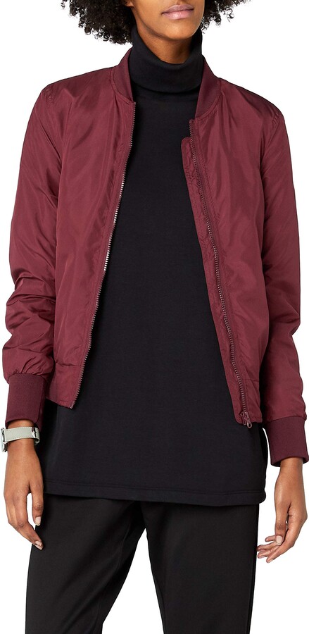 maroon bomber jacket womens