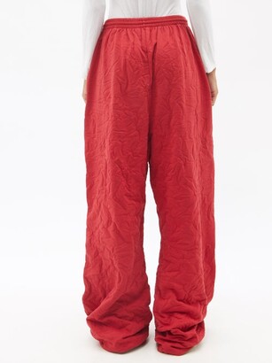 Balenciaga Wide-leg Fleece-jersey Track Pants - Red - ShopStyle