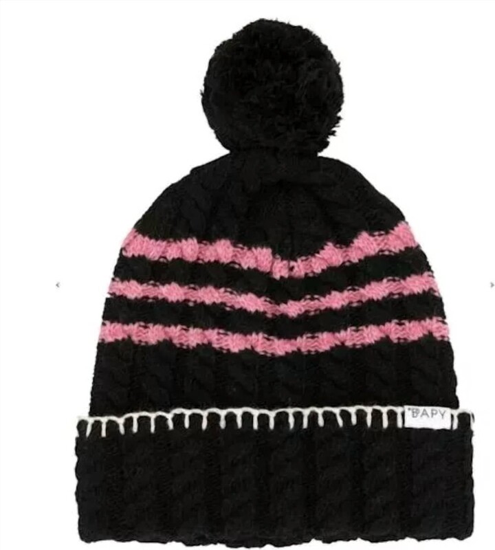 BAPE Women's Cable-Knit Beanie In Black & Pink