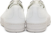 Thumbnail for your product : Neil Barrett White Leather Metal Plate Sneakers