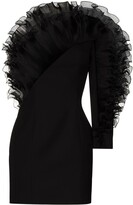 Thumbnail for your product : Alexandre Vauthier One-Shoulder Ruffle-Trim Mini Dress