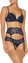 Thumbnail for your product : La Perla Begonia low-rise lace and strech-tulle thong