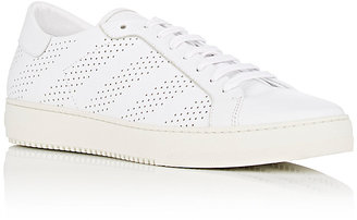 Off-White MEN'S DIAGONAL-STRIPED PERFORATED LEATHER SNEAKERS