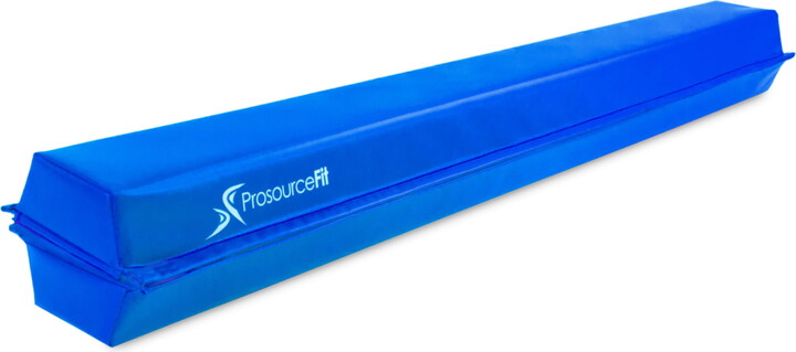ProsourceFit Gymnastics Balance Beam, 9ft Long Folding Floor Beam, Blue
