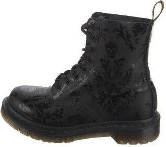 Dr. Martens Leather Printed Combat Boots - ShopStyle