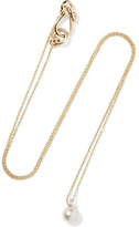 Thumbnail for your product : Sophie Bille Brahe Petite Perle Simple 14-karat Gold, Diamond And Pearl Necklace