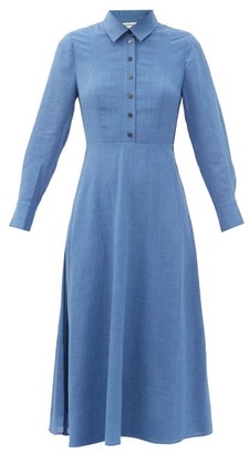 Cefinn Veronica Voile Midi Shirt Dress - Light Blue