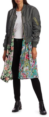 Junya Watanabe Reversible Mixed Media Floral Bomber Jacket