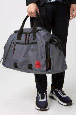 HUGO Holdall in Cordura with logo details and shoe compartment