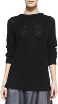 Thumbnail for your product : Vince Mesh Stitch Long-Sleeve Crewneck Top