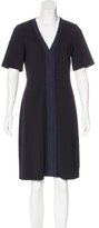 Thumbnail for your product : Tory Burch Suede-Trimmed Knee-Length Dress