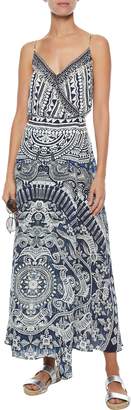 Camilla Small Town Hero Embellished Printed Silk Crepe De Chine Wrap Dress