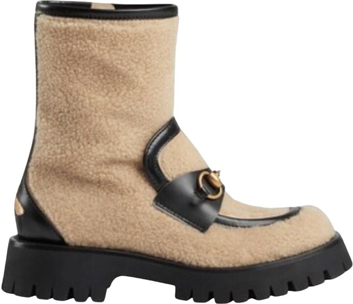 Gucci Ankle Boot With Horsebit In Neutrals It 38