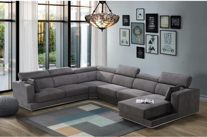 Acme Furniture Alwin Modular Wedge, Dark Gray Fabric (53721)