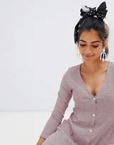 Thumbnail for your product : ASOS Petite DESIGN Petite button through rib tea dress in stripe-Multi