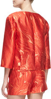 Thumbnail for your product : Michael Kors Agate-Print Shantung Cropped Tunic