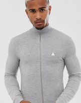 Thumbnail for your product : ASOS DESIGN muscle jersey track jacket in grey marl with triangle