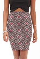 Thumbnail for your product : Forever 21 Abstract Geo Knee-Length Skirt