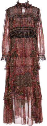 Etro Ruffled Printed Silk-Chiffon Maxi Dress