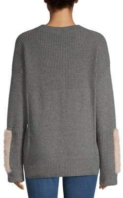 Agnona Textured Cashmere and Mink Fur Sweater
