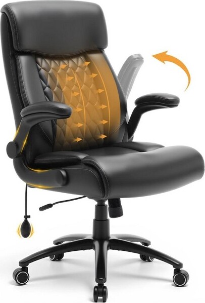 Der Rose BALHAMTRADE-500LBSBigHeavyDutyDeskChairwithFlipUpArmsAdjustableLumbarSupportHighBackBlack-XX-Large28.54\
